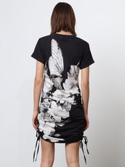 Religion Black 100% Cotton Bodycon T-Shirt Dress With Drawstring Details - Image 2 of 6