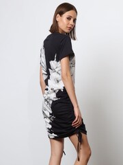Religion Black 100% Cotton Bodycon T-Shirt Dress With Drawstring Details - Image 3 of 6