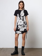 Religion Black 100% Cotton Bodycon T-Shirt Dress With Drawstring Details - Image 5 of 6