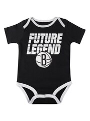 Fanatics Newborn 100% Cotton NBA Brooklyn Nets Bank Shot Creeper White Shorts and T-Shirt Set - Image 4 of 5