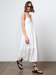 Religion White 100% Cotton Strappy Maxi Summer Dress - Image 1 of 7