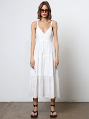 Religion White 100% Cotton Strappy Maxi Summer Dress - Image 2 of 7