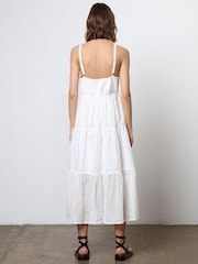 Religion White 100% Cotton Strappy Maxi Summer Dress - Image 4 of 7