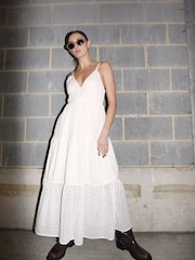 Religion White 100% Cotton Strappy Maxi Summer Dress - Image 7 of 7