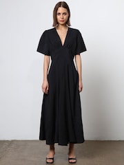 Religion Black Handkerchief Hem Maxi Dress in Soft Modal - Image 2 of 6