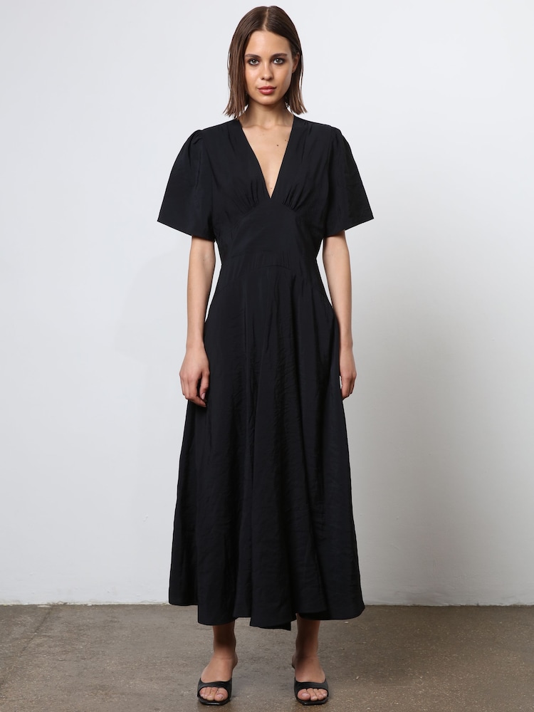 Religion Black Handkerchief Hem Maxi Dress in Soft Modal - Image 2 of 6