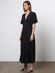 Religion Black Handkerchief Hem Maxi Dress in Soft Modal - Image 4 of 6