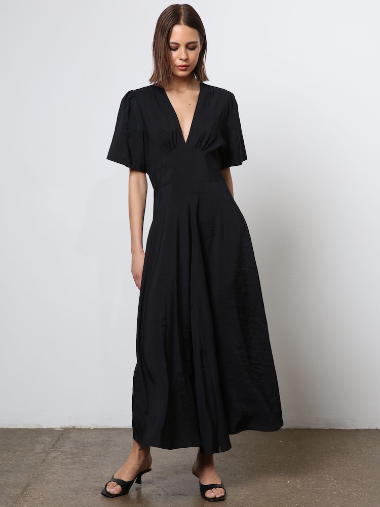 Religion Black Handkerchief Hem Maxi Dress in Soft Modal - Image 5 of 6