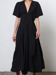 Religion Black Handkerchief Hem Maxi Dress in Soft Modal - Image 6 of 6