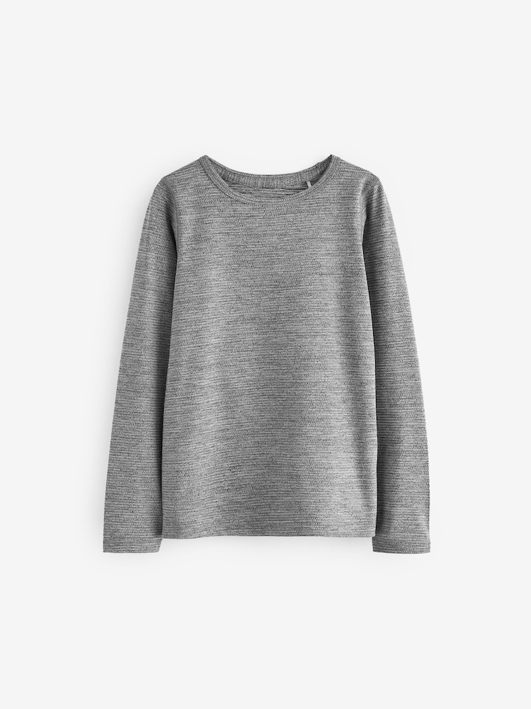 Grey Textured Long Sleeve Base Layer Top (3-16yrs) - Image 1 of 3