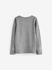 Grey Textured Long Sleeve Base Layer Top (3-16yrs) - Image 2 of 3