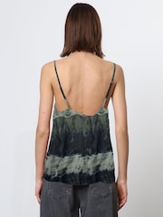 Religion Green Camisole in Bright Pink Print With Stud Detailing - Image 3 of 6