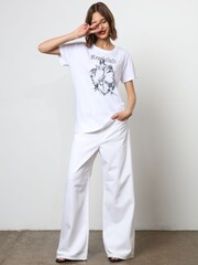Religion White Oversized 100% Cotton T-Shirt with Revolution Peace Artwork - Image 2 of 6
