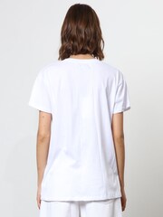 Religion White Oversized 100% Cotton T-Shirt with Revolution Peace Artwork - Image 3 of 6