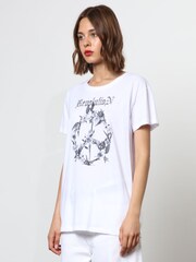 Religion White Oversized 100% Cotton T-Shirt with Revolution Peace Artwork - Image 5 of 6