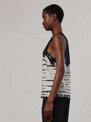 Religion Black Halterneck Eris 100% Cotton Vest with Tie Dye and Beading - Image 4 of 6