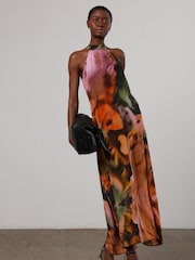 Religion Orange Halterneck Maxi Dress in Abstract Print - Image 3 of 6