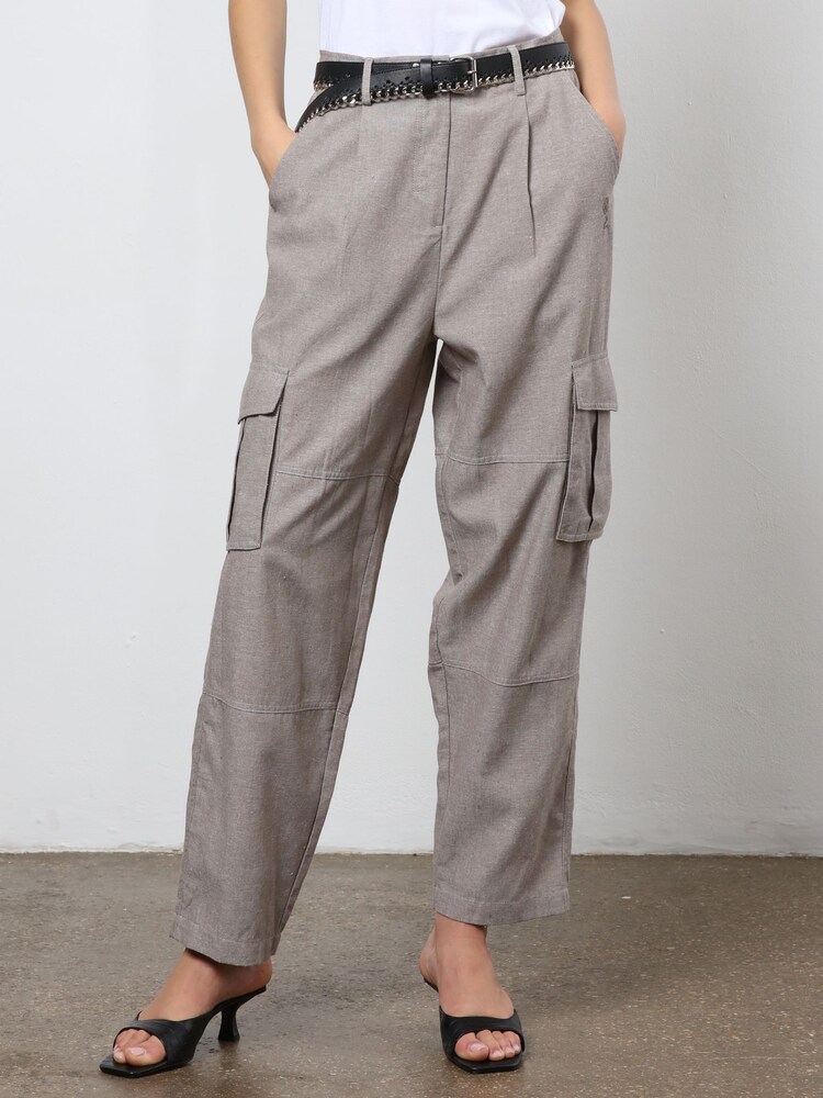 Religion Natural Linen Mix Cargo Utility Trousers - Image 1 of 7
