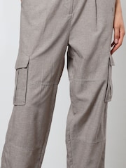 Religion Natural Linen Mix Cargo Utility Trousers - Image 7 of 7