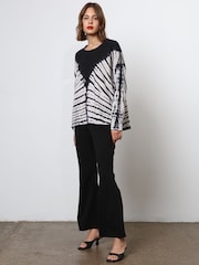 Religion Black Oversized l/s Eris T-Shirt in Monochrome Tie dye - Image 2 of 8