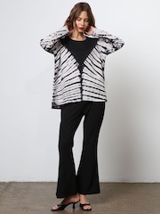 Religion Black Oversized l/s Eris T-Shirt in Monochrome Tie dye - Image 3 of 8