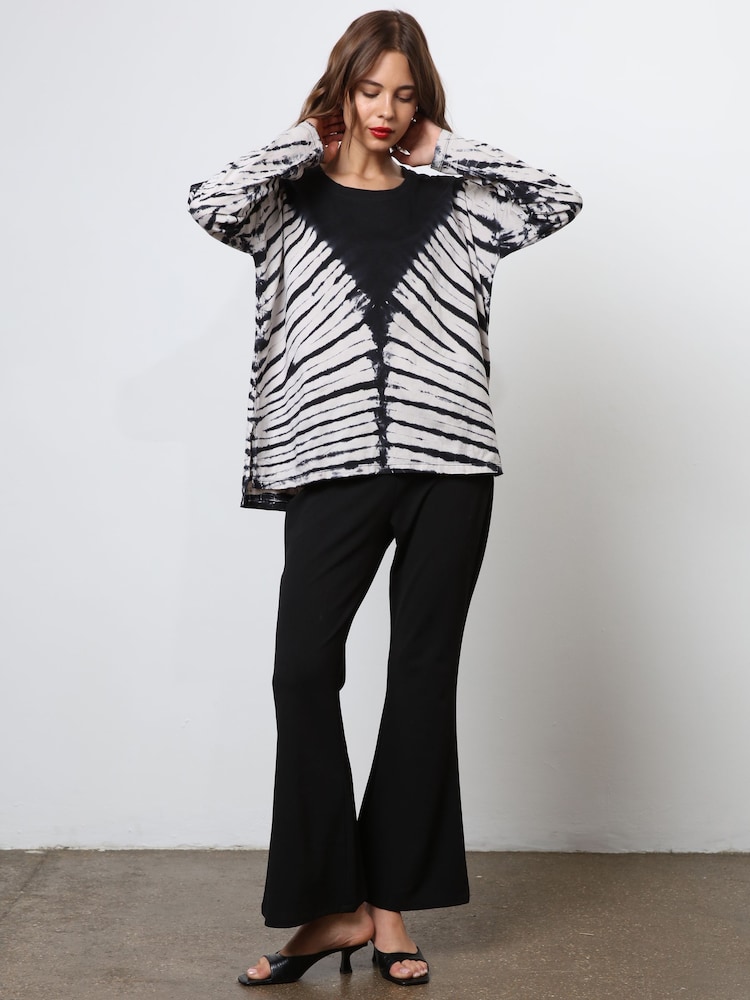 Religion Black Oversized l/s Eris T-Shirt in Monochrome Tie dye - Image 3 of 8