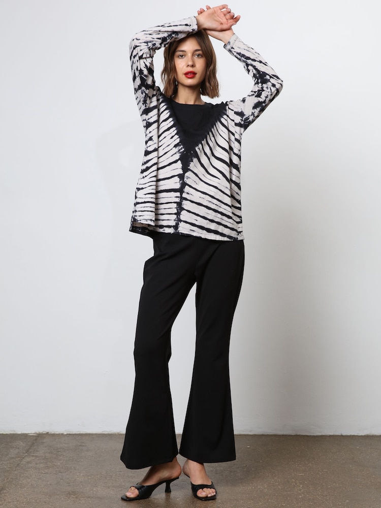 Religion Black Oversized l/s Eris T-Shirt in Monochrome Tie dye - Image 4 of 8