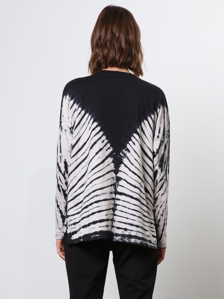 Religion Black Oversized l/s Eris T-Shirt in Monochrome Tie dye - Image 5 of 8