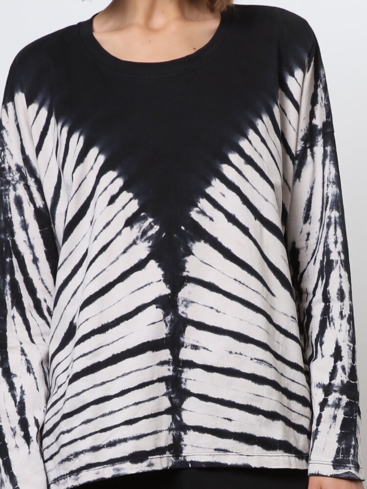 Religion Black Oversized l/s Eris T-Shirt in Monochrome Tie dye - Image 6 of 8
