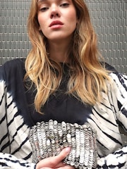 Religion Black Oversized l/s Eris T-Shirt in Monochrome Tie dye - Image 8 of 8