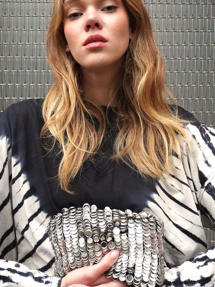Religion Black Oversized l/s Eris T-Shirt in Monochrome Tie dye - Image 8 of 8