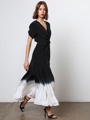 Religion Black Tie Dye Delight Wrap Dress With Full Skirt - Image 4 of 8