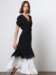 Religion Black Tie Dye Delight Wrap Dress With Full Skirt - Image 5 of 8