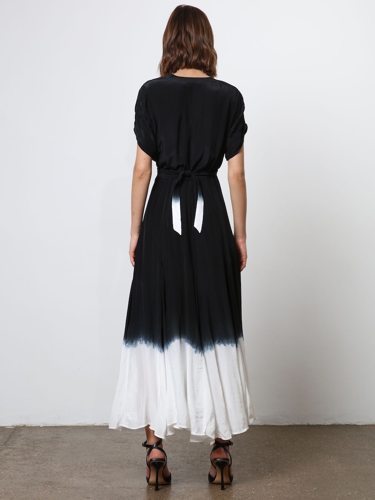 Religion Black Tie Dye Delight Wrap Dress With Full Skirt - Image 6 of 8