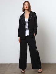 Religion Black Lightweight Casual Blazer With Stud Trims - Image 2 of 6