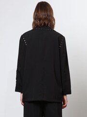 Religion Black Lightweight Casual Blazer With Stud Trims - Image 3 of 6