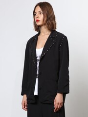 Religion Black Lightweight Casual Blazer With Stud Trims - Image 4 of 6