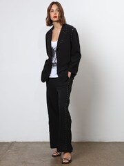 Religion Black Lightweight Casual Blazer With Stud Trims - Image 5 of 6