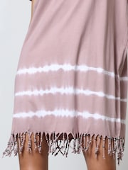 Religion Nude 100% Cotton Particle Mini Tunic Dress With Tie Dye and Tassles - Image 6 of 6
