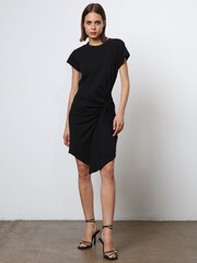 Religion Black 100% Cotton Fitted Alchemy Dress With Beaded Neckline and Drape Detail - Image 2 of 8