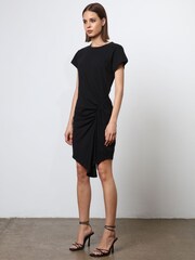 Religion Black 100% Cotton Fitted Alchemy Dress With Beaded Neckline and Drape Detail - Image 3 of 8