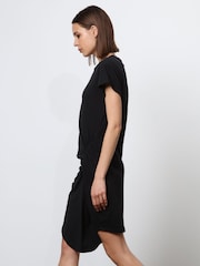 Religion Black 100% Cotton Fitted Alchemy Dress With Beaded Neckline and Drape Detail - Image 5 of 8