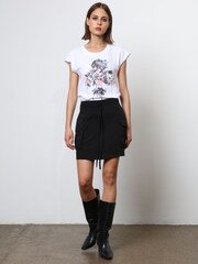 Religion White Cute Fitted Club 100% Cotton T-Shirt with Floral Design - Image 2 of 6