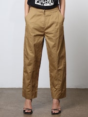 Religion Brown Wide Lege Cargo Trousers in Soft Cotton - Image 3 of 7