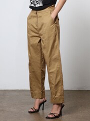 Religion Brown Wide Lege Cargo Trousers in Soft Cotton - Image 4 of 7