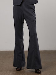 Religion Grey Pinstriped Eide Leg Sharp Trousers - Image 1 of 7