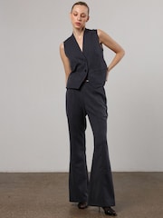 Religion Grey Pinstriped Eide Leg Sharp Trousers - Image 2 of 7