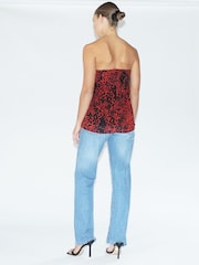 Religion Red Georgette Prints Longline Bandeau Top - Image 3 of 6