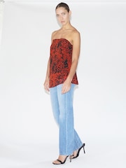 Religion Red Georgette Prints Longline Bandeau Top - Image 4 of 6