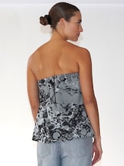 Religion Grey Georgette Prints Longline Bandeau Top - Image 2 of 5